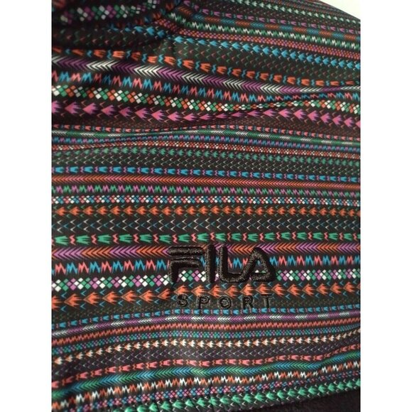FILA Sport Aztec Print Fleece Full Zip Jacket Size S Active Black Geometric Logo - Picture 4 of 5